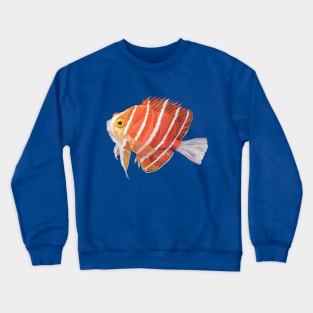 Watercolor Striped Angelfish Crewneck Sweatshirt